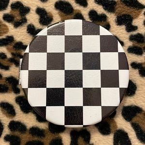 CHECKERED 🏁 Compact Pocket Mirror Purse Black White Checkerboard Vans Beauty